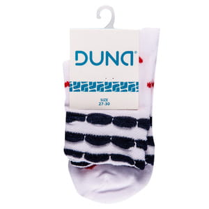 Носки детские DUNA (Дюна) 957 с сердечками демисезонные хлопковые цвет белый размер (стопа) 18-20 см 1 пара