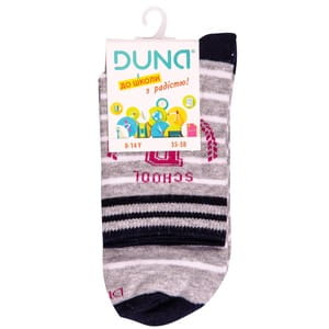 Носки детские DUNA (Дюна) 977 School демисезонные хлопковые цвет светло-серый размер (стопа) 22-24 см 1 пара