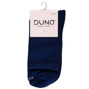 Носки женские DUNA (Дюна) 8022 однотонные демисезонные хлопковые цвет синий размер (стопа) 23-25 см 1 пара