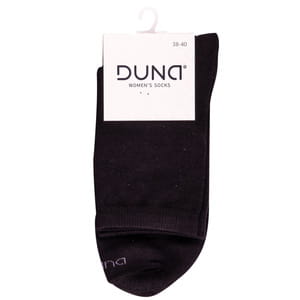 Носки женские DUNA (Дюна) 8022 однотонные демисезонные хлопковые цвет черный размер (стопа) 23-25 см 1 пара