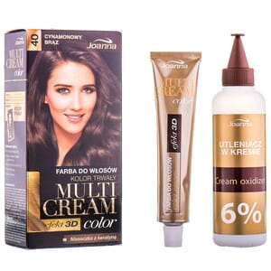 Краска для волос JOANNA (Джоанна) Multi Cream Color цвет 40 Коричневая корица: краска для волос + окислитель + маска для волос