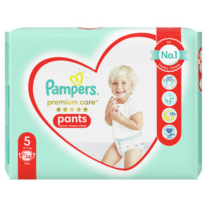 Підгузки-трусики для дітей PAMPERS Premium Care (Памперс Преміум) Pants 5 від 12 до 17 кг 34 шт