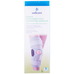 Бандаж на коленный сустав WellCare (ВеллКеа) модель 52013 охватывающий шарнирный размер L
