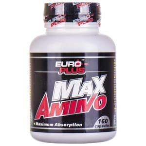 Продукт с аминокислотами, витаминами для спортсменов EURO PLUS (Евро Плюс) MAX AMINO (Макс Амино) капсулы флакон 160 шт