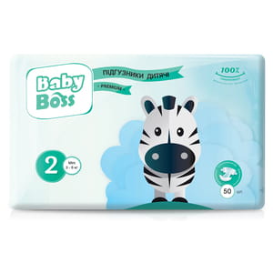 Підгузки для дітей BABY BOSS (Бебі Бос) Mini (Міні) 2 від 3 до 6 кг 50 шт
