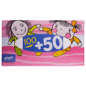 Платочки универсальные двухслойные детские BELLA (Белла) Happy Baby(Хеппи беби) 100 шт + 50 шт