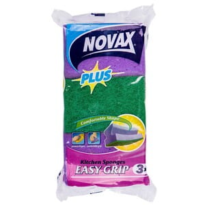 Губки кухонные NOVAX (Новакс) Plus профилированные 3 шт