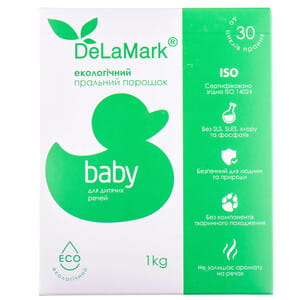 Порошок стиральный DELAMARK (Де Ла Марк) Baby (Беби) концентрированный безфосфатный экологичный 1 кг