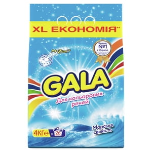 Порошок стиральный GALA (Гала) автомат Морская свежесть для цветного белья 4 кг
