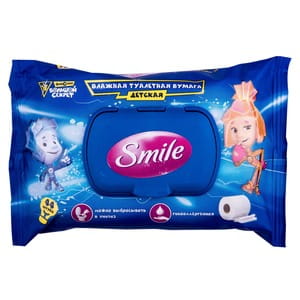 Папір туалетний вологий SMILE (Смайл) Фіксики дитячий 44 шт