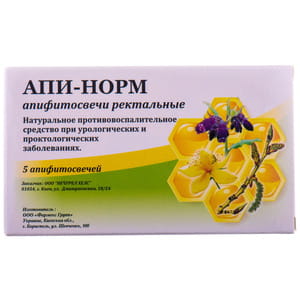 Суппозитории (апифитосвечи) ректальные Апи-норм противовоспалительные блистер 5 шт