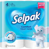 Туалетная бумага SELPAK Comfort (Селпак комфорт) белая двухслойная 4 шт