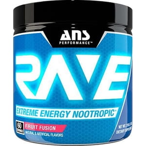 Предтренировочный комплекс ANS Performance (АНС Перформанс) Rave Extreme Energy Nootropic вкус фруктовая смесь 210 г