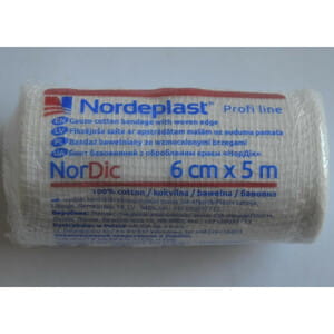 Бинт медицинский NorDic (НорДик) хлопковый с обработанным краем размер 6 см х 5 м 1 шт