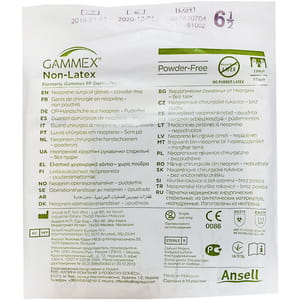 Перчатки хирургические неопреновые неприпудренные стерильные Gammex (Гаммекс) Non-Latex размер 6,5 1 пара