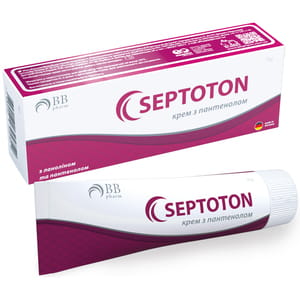 Крем для тела с пантенолом BB Pharm Septoton (Септотон) для заживления и увлажнения кожи 75 г