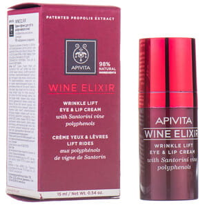 Крем-лифтинг для губ и кожи вокруг глаз APIVITA (Апивита) WINE ELIXIR с полифенолами вина региона Санторини 15 мл
