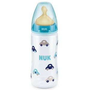 Бутылочка для кормления NUK (Нук) First Choice Plus Первый выбор пластиковая с латексной соской со средним отверстием 1 р 300 мл NEW