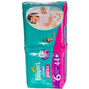 Подгузники для детей PAMPERS Active Baby (Памперс Актив Бэби) Girl Extra Large (Экстра ладж) 6 для девочек  от 16 кг 44 шт