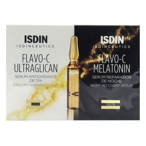 Набір ISDIN (Ісдін) Сироватка для обличчя денна Flavo C-Ultraglican 2 мл 10 шт + Сироватка для обличчя нічна Flavo C-Melatonin 2 мл 10 шт