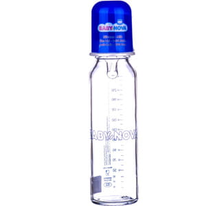 Пляшечка для годування BABY-NOVA (Бебі нова) одноколірна склянна колір в асортименті 250 мл
