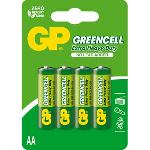 Батарейки GP (Джипи) Greencell 1.5V 15G-2UE4 R6 AA солевые 4 шт