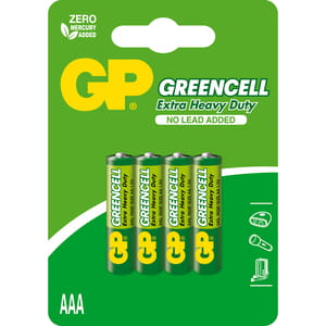 Батарейки GP (Джипи) Greencell 1.5V 24G-U4 R03 AAA солевые 4 шт