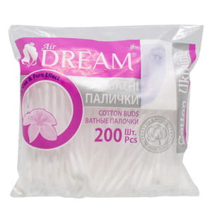 Палочки ватные AIR DREAM (Эйр дрим) гигиенические пакет 200 шт