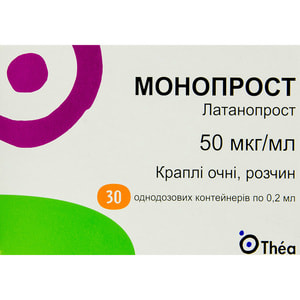 Монопрост крап. очні р-н 50мкг/мл конт. 0,2мл №30