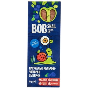 Цукерки дитячі натуральні Bob Snail (Боб Снеіл) Равлик Боб яблучно-чорничні 30 г