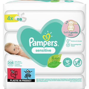 Салфетки влажные детские PAMPERS (Памперс) Sensitive (Сенситив) упаковка 208 шт