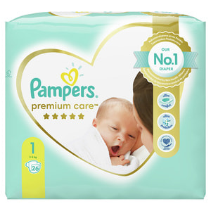 Підгузки для дітей PAMPERS Premium Care (Памперс Преміум) Newborn (Ньюборн) 1 від 2 до 5 кг 26 шт