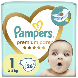 Подгузники для детей PAMPERS Premium Care (Памперс Премиум) Newborn (Ньюборн) 1 от 2 до 5 кг 26 шт