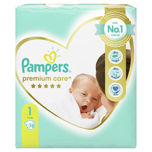 Підгузки для дітей PAMPERS Premium Care (Памперс Преміум) Newborn (Ньюборн) 1 від 2 до 5 кг 78 шт