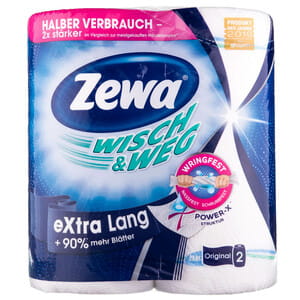 Полотенца бумажные ZEWA (Зева) Wisch&Weg Extra Lang 2 рулона