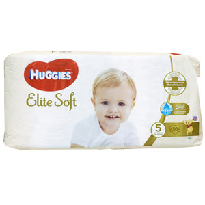 Подгузники для детей HUGGIES (Хаггис) Elite Soft (Элит софт) 5 от 12 до 22 кг упаковка 56 шт NEW