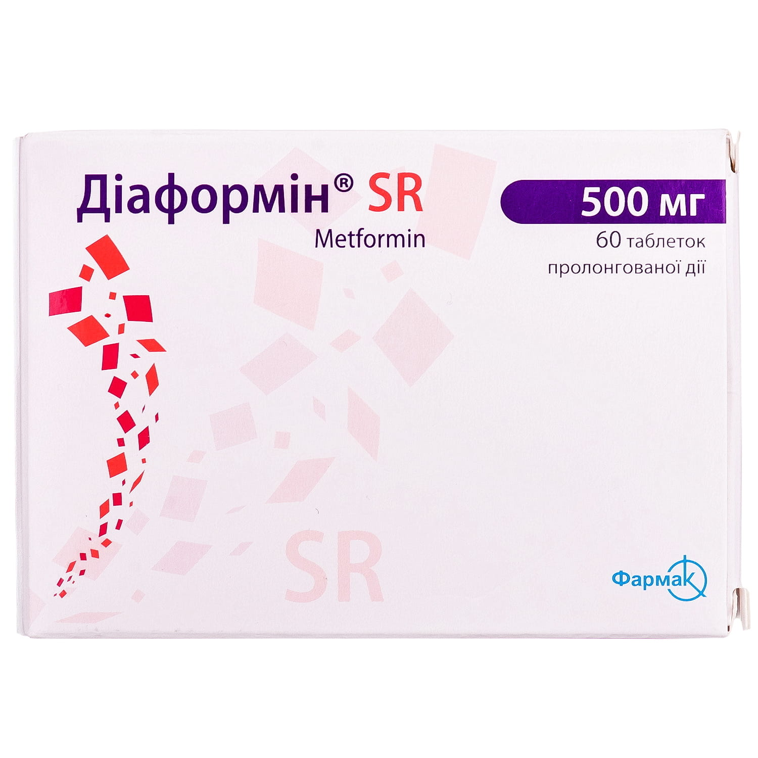 Диаформин SR таблетки пролонгированного действия по 500 мг 6 блистеров по  10 шт (4823002249156) Фармак (Украина) - инструкция, купить по низкой цене  в Украине | Аналоги, отзывы - МИС Аптека 9-1-1