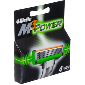Кассеты сменные для бритья GILLETTE Mach 3 (Жиллет мак 3 три) Power (Пауэр) 4 шт