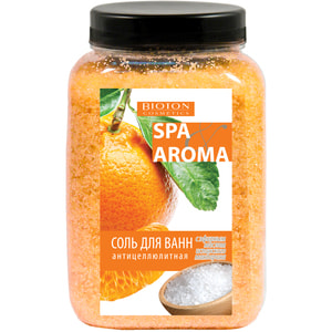 Сіль морська для ванн BIOTON (Біотон) Cosmetics (Косметікс) антицелюлітна з ефірною олією іспанського мандарина 750 г